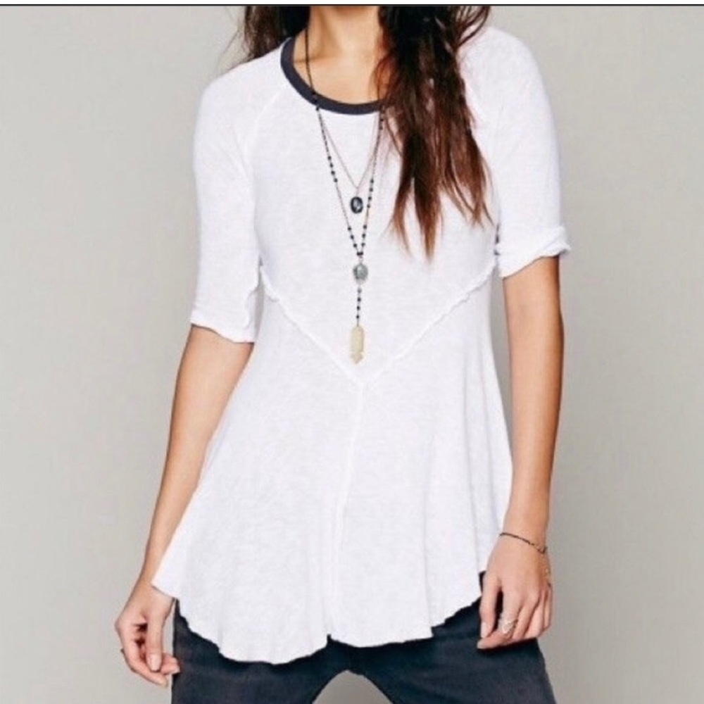 Intimately Free People Weekend Layering White Top as S
